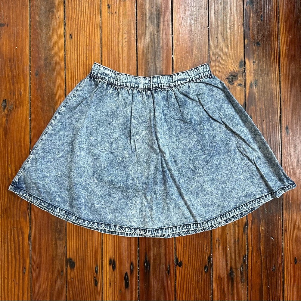 Dollhouse stonewash denim mini circle skirt Small